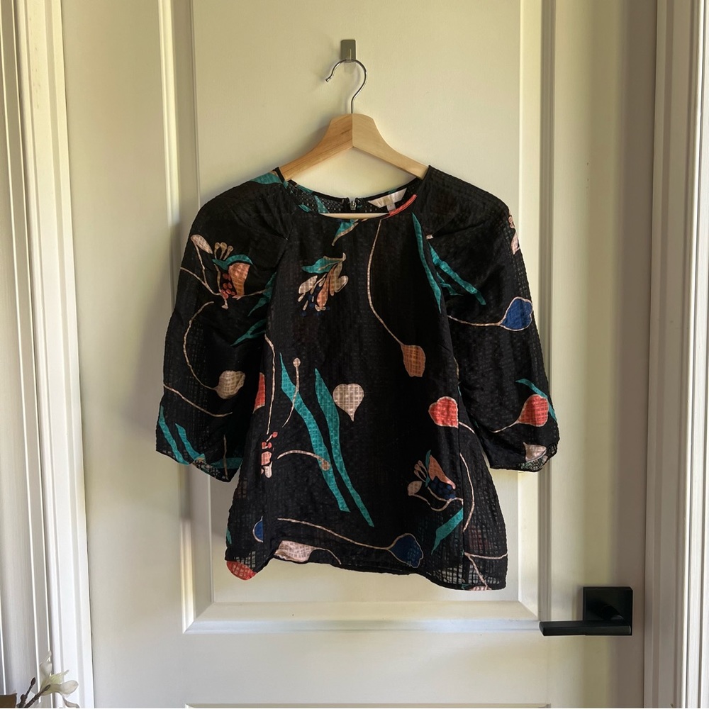 Colorful Black Top (Rebecca Taylor)